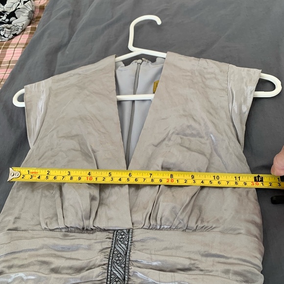 Full length silver Nicole Miller gown - Picture 10 of 10